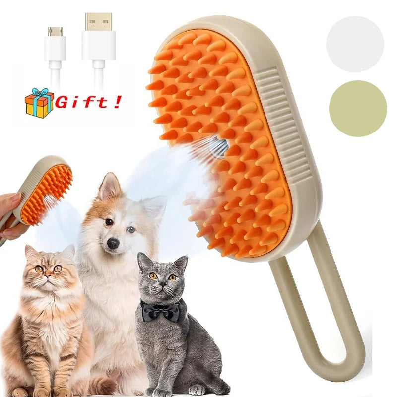 3 in 1 Cat Brush Dog Massager Electric Cleaning Comb Pet Hair Spray Brushes Kitten Puppy Hair Removal Grooming Supplies