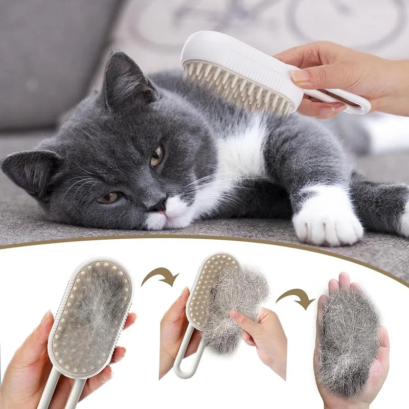 3 in 1 Cat Brush Dog Massager Electric Cleaning Comb Pet Hair Spray Brushes Kitten Puppy Hair Removal Grooming Supplies