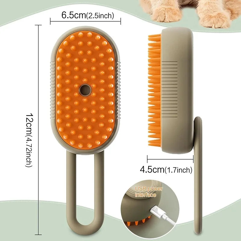 3 in 1 Cat Brush Dog Massager Electric Cleaning Comb Pet Hair Spray Brushes Kitten Puppy Hair Removal Grooming Supplies